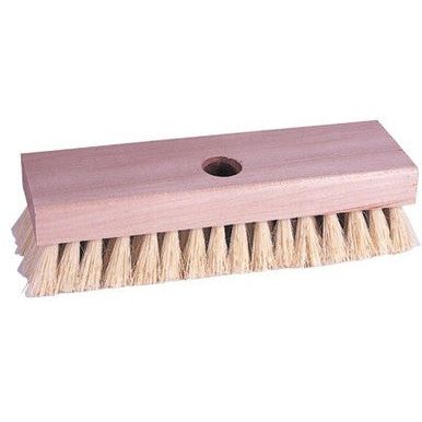 FB289 Weiler Brush 8" White Tampico Acid Scrub Brush W/ Tapered Handle Hole 1-1/8" Trim Length Block Size 8-1/4" X 2-3/4"