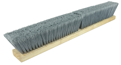 FB44553 Weiler Brush 24" Flagged Silver Synthetic Fill Fine Sweeping Contractor Broom 3" Trim Length Takes Handle# 44635