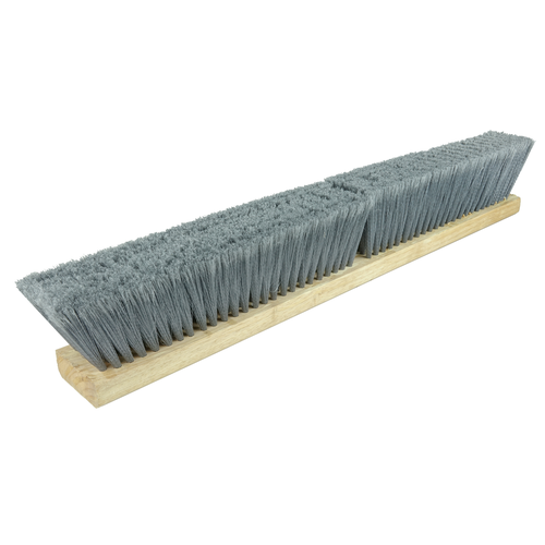 FB44553 Weiler Brush 24" Flagged Silver Synthetic Fill Fine Sweeping Contractor Broom 3" Trim Length Takes Handle# 44635