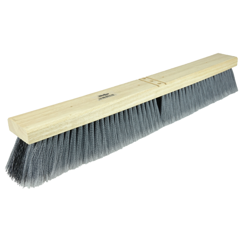 FB44581 Weiler Brush 24" Flagged Grey Border with Stiff Black Synthetic Center Medium Sweeping Brush 3" Trim Length
