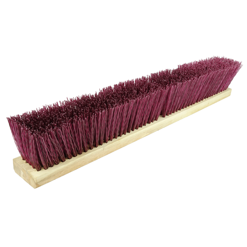 FB44587 Weiler Brush 24" Medium Maroon Polypropylene Fill 3-1/4" Trim Length Coarse Sweeping Contractor Broom