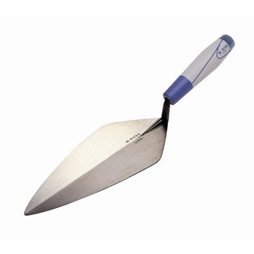 RT116 9SH W Rose 9" Narrow London Brick Trowel with ProForm Grip Handle 4-3/16” Heel