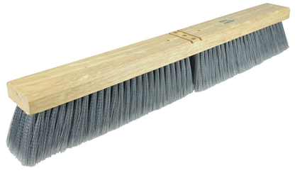 FB44553 Weiler Brush 24" Flagged Silver Synthetic Fill Fine Sweeping Contractor Broom 3" Trim Length  Takes Handle# 44635
