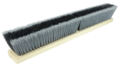 FB44581 Weiler Brush 24" Flagged Grey Border with Stiff Black Synthetic Center Medium Sweeping Brush 3" Trim Length