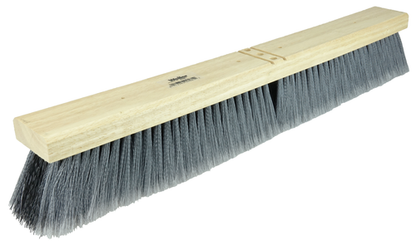 FB44581 Weiler Brush 24" Flagged Grey Border with Stiff Black Synthetic Center Medium Sweeping Brush 3" Trim Length