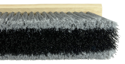 FB44581 Weiler Brush 24" Flagged Grey Border with Stiff Black Synthetic Center Medium Sweeping Brush 3" Trim Length