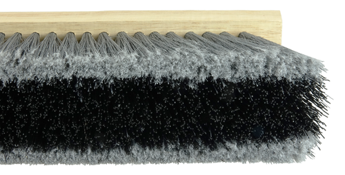 FB44581 Weiler Brush 24" Flagged Grey Border with Stiff Black Synthetic Center Medium Sweeping Brush 3" Trim Length