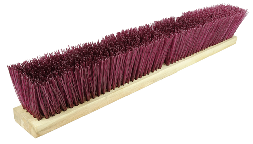 FB44587 Weiler Brush 24" Medium Maroon Polypropylene Fill 3-1/4" Trim Length Coarse Sweeping Contractor Broom