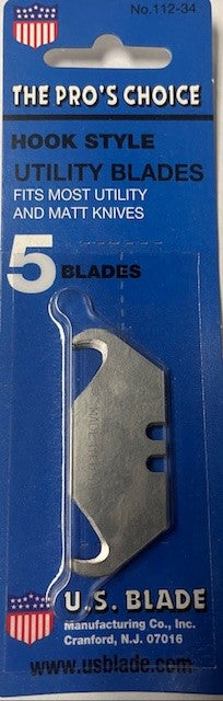US0255H Craftco Big Hook Utility Knife Blade 5/Pk Carded